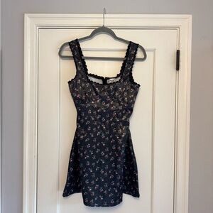Princess Polly Black Mini Dress with Floral Design